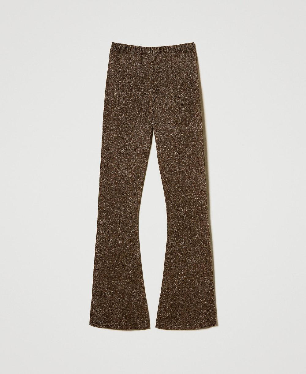 Scee by twin set Pantaloni flare in maglia con lurex Offerte