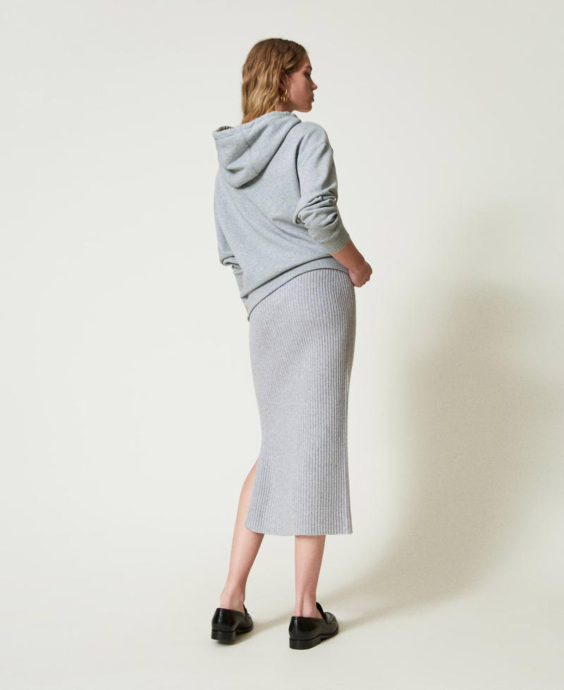 Scee by twin set Gonna longuette in maglia misto lana e lurex Vendita Economica