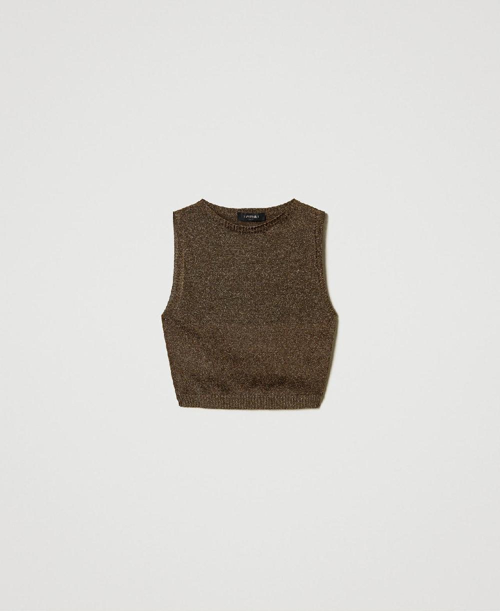 Scee by twin set Top in maglia con lurex