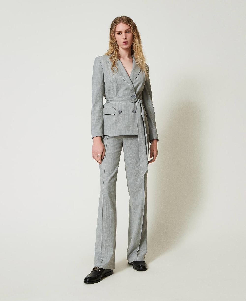 Scee by twin set Pantaloni in misto lana con piega Negozio online di fabbrica