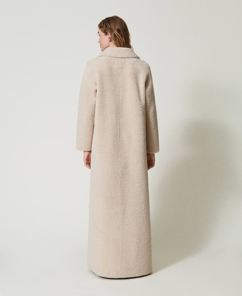 Scee by twin set Cappotto lungo doppiopetto in faux fur Prezzo di fabbrica