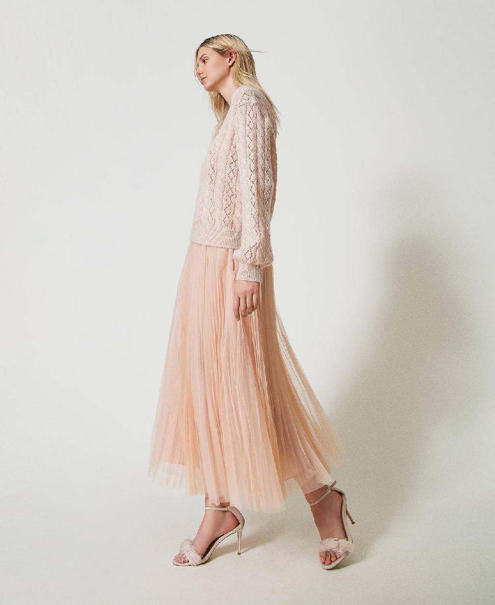 Scee by twin set Gonna lunga in tulle plissé Comprare a buon mercato