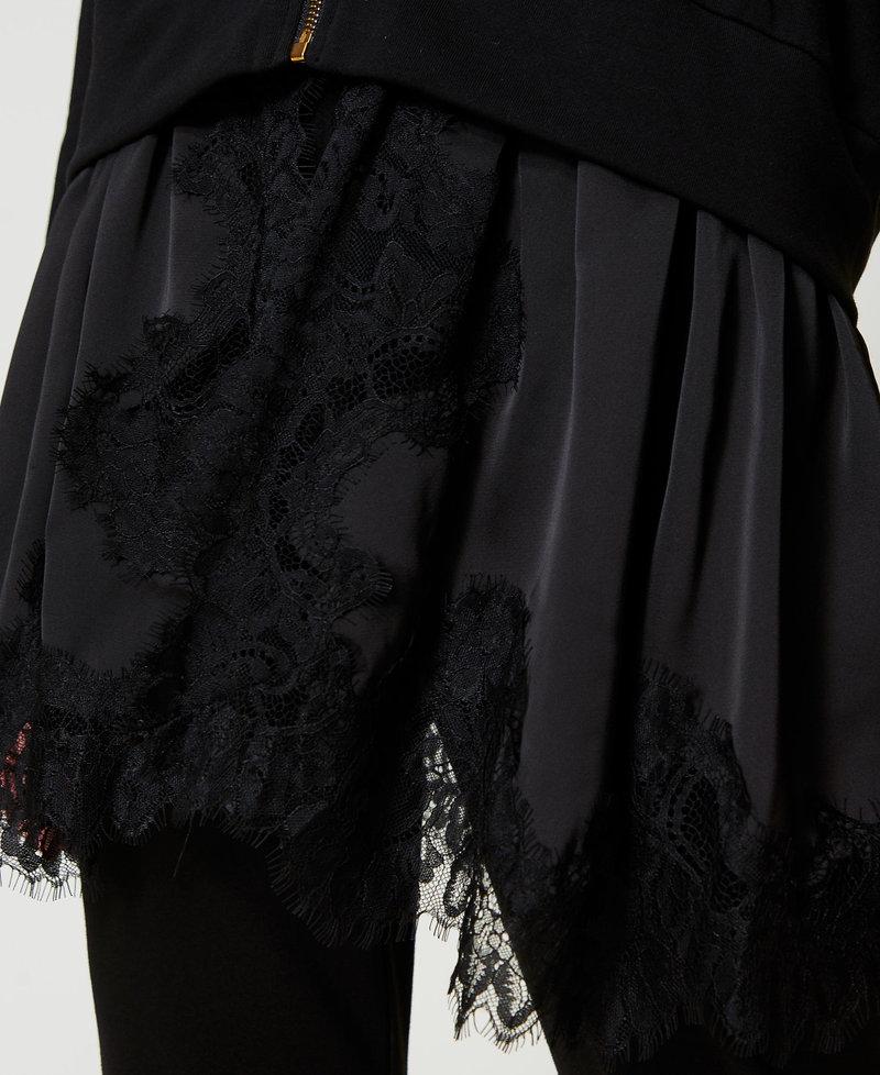 Scee by twin set Felpa con raso e pizzo Flash Sale