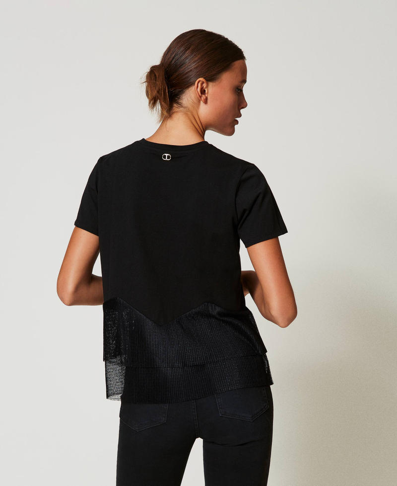 Scee by twin set T-shirt con balze in tulle Vendite stagionali