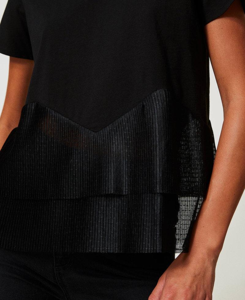 Scee by twin set T-shirt con balze in tulle Vendite stagionali