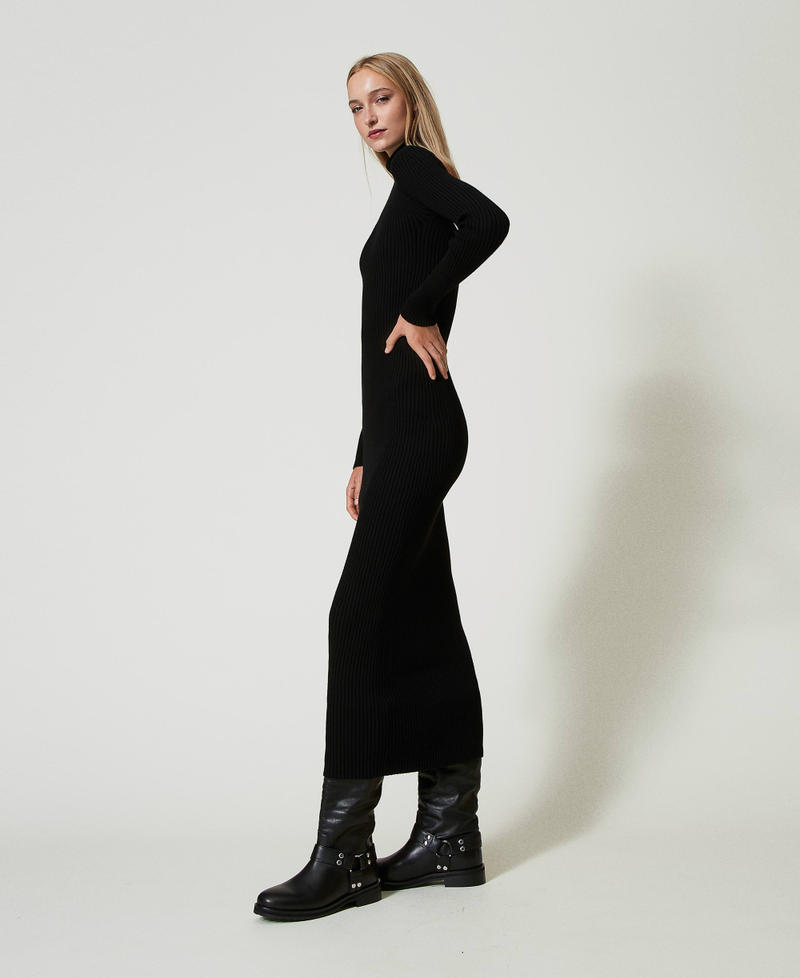 Scee by twin set Abito lungo in maglia con oblò Cyber Monday