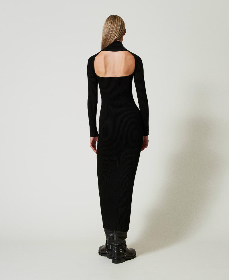 Scee by twin set Abito lungo in maglia con oblò Cyber Monday