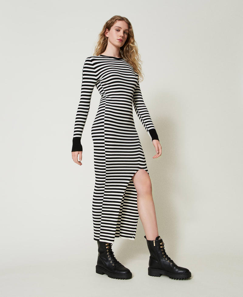 Scee by twin set Abito lungo in maglia a righe Latest fashion