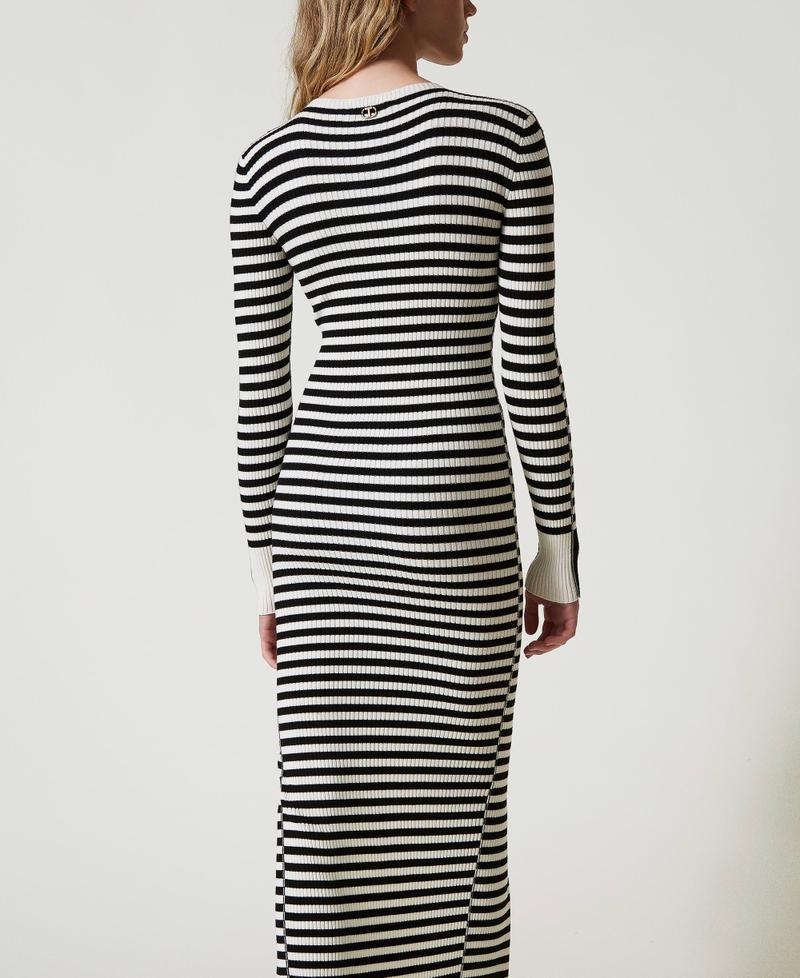 Scee by twin set Abito lungo in maglia a righe Latest fashion