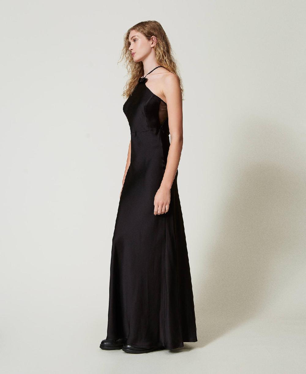 Scee by twin set Abito halter lungo in raso Online Outlet