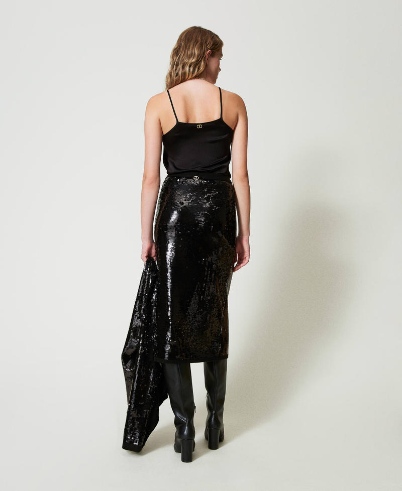 Scee by twin set Gonna longuette in maglia full paillettes Offerta temporanea