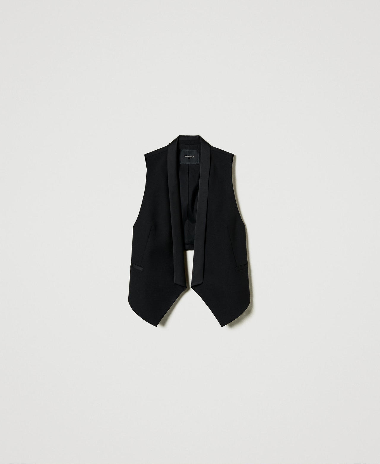 Scee by twin set Gilet in serge misto lana Liquidazione