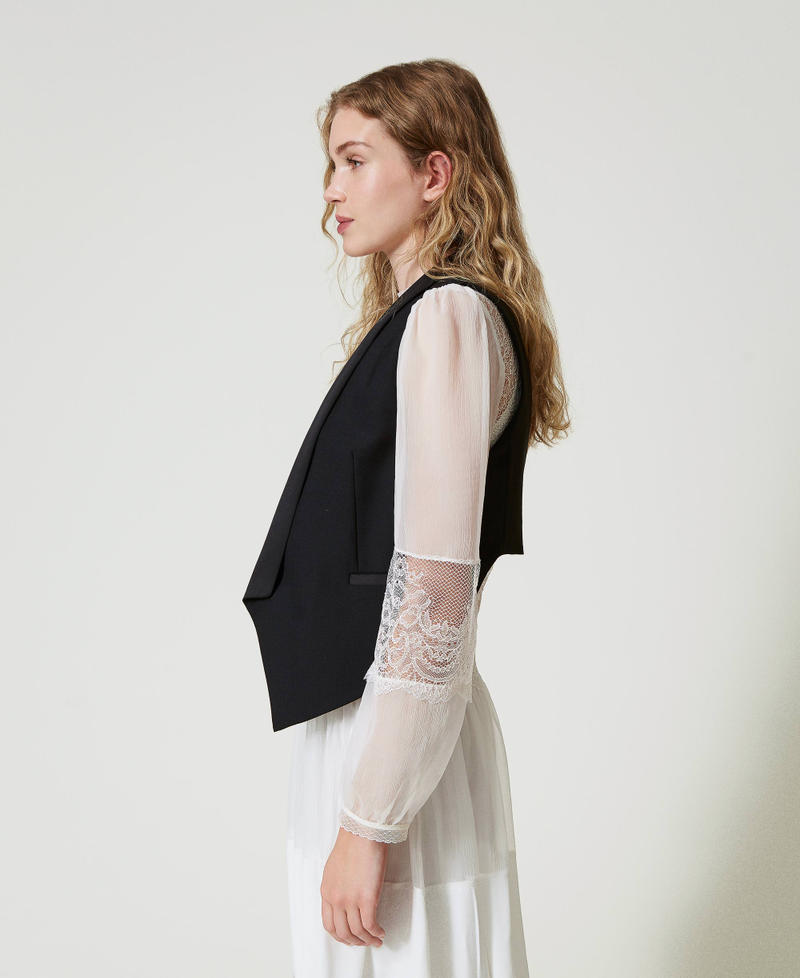 Scee by twin set Gilet in serge misto lana Liquidazione