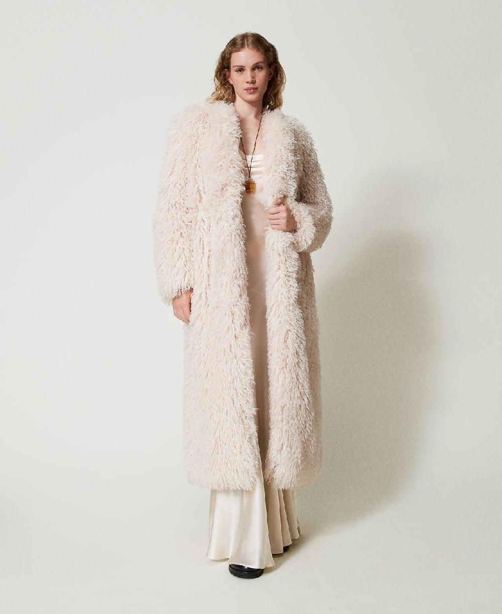 Scee by twin set Cappotto lungo in faux fur Offerte speciali