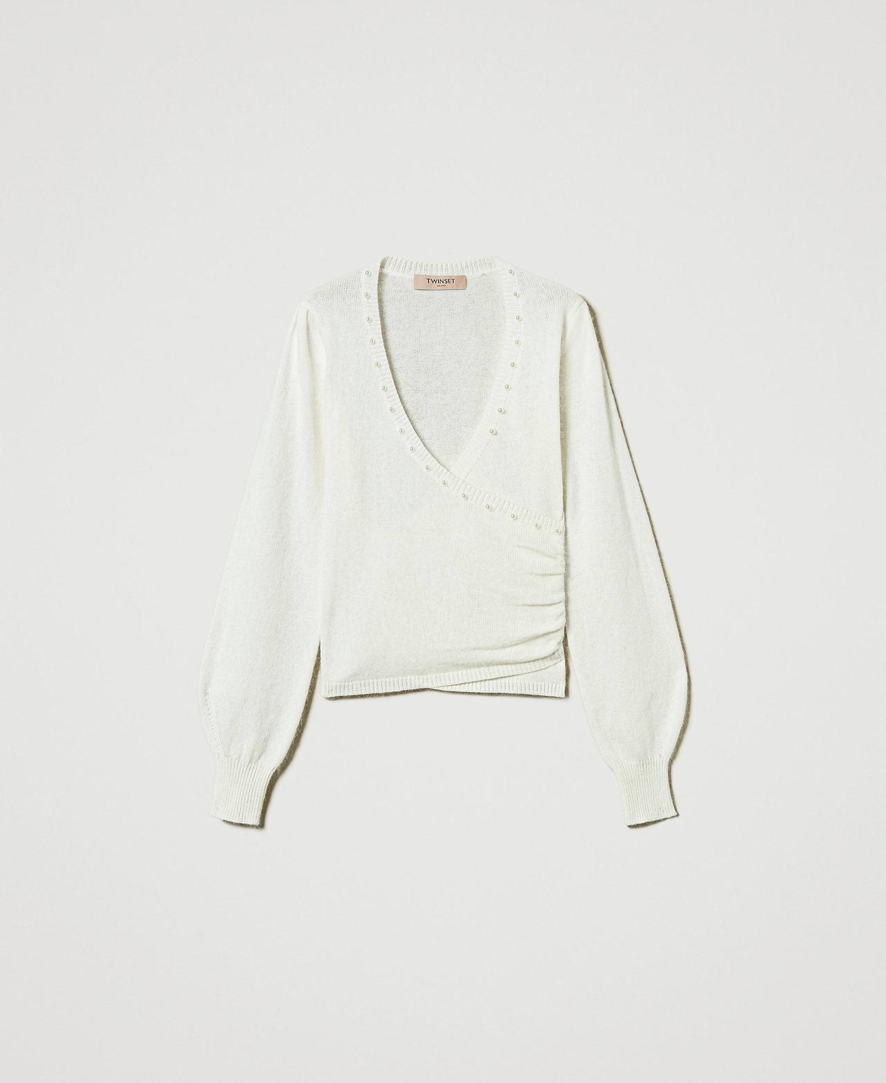 Scee by twin set Maglia in misto angora con perle Sconti VIP