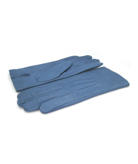 Sermoneta Gloves Guanto in Capretto 2bt con 3 cordoni fod. cashmere Denim Italy