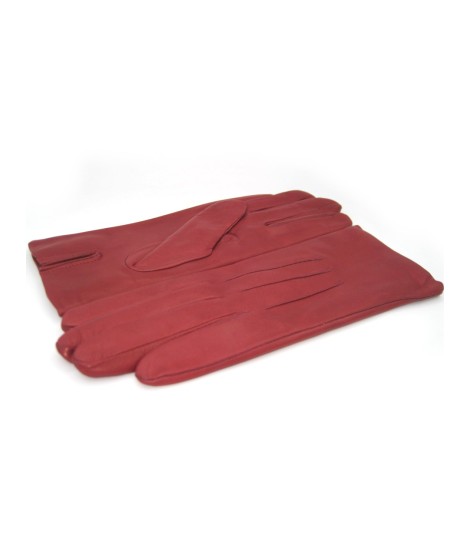 Sermoneta Gloves Guanto in Capretto 2bt con 3 cordoni fod. cashmere Vino Rosso Italia