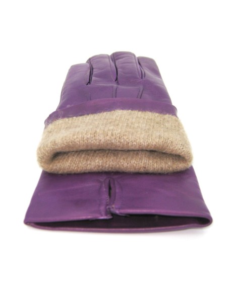Sermoneta Gloves Guanto in Capretto 2bt con 3 cordoni fod. cashmere Viola 2025