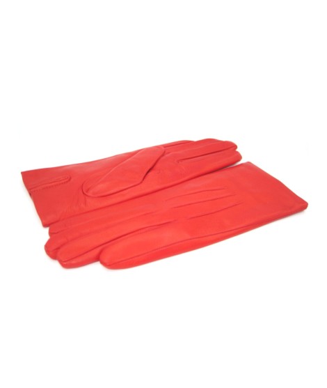 Sermoneta Gloves Guanto in Capretto 2bt con 3 cordoni fod. cashmere Rosso Pezzi Unici