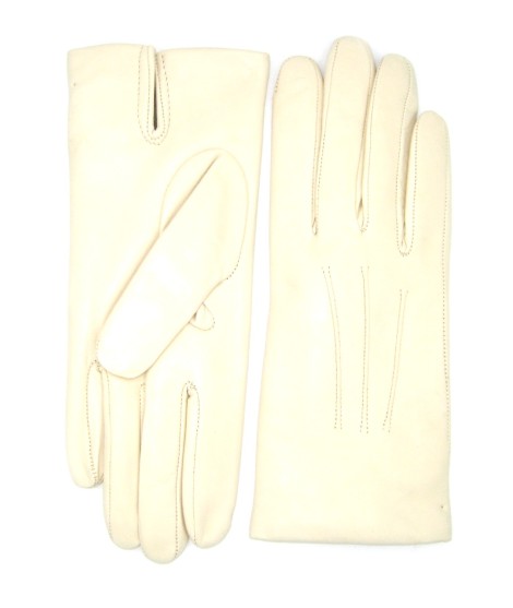Sermoneta Gloves Guanto in Capretto 2bt con 3 cordoni fod. cashmere Panna Soddisfazione Garantita