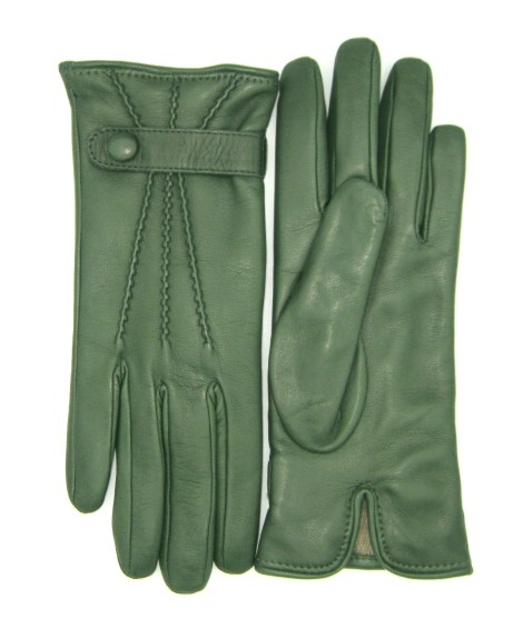 Sermoneta Gloves Guanto in Nappa con cinturino fod cashmere Verde oliva Consegna Veloce