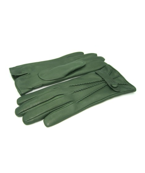 Sermoneta Gloves Guanto in Nappa con cinturino fod cashmere Verde oliva Consegna Veloce