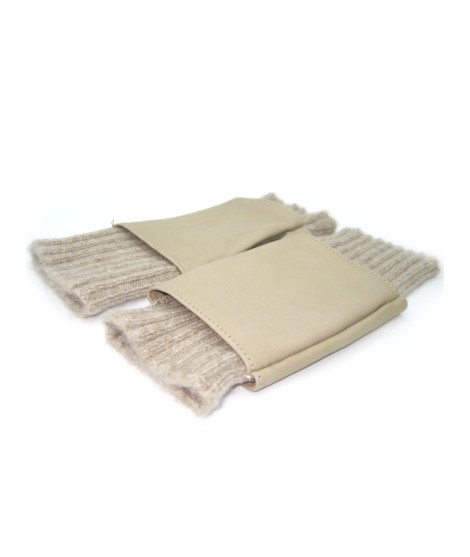 Sermoneta Gloves Guanto Manicotto in Nappa 2bt fodera cashmere Toupe Sottocosto