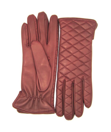 Sermoneta Gloves Guanto trapuntato 2bt fodera cashmere Rosso scuro Offerte
