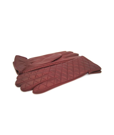Sermoneta Gloves Guanto trapuntato 2bt fodera cashmere Rosso scuro Offerte