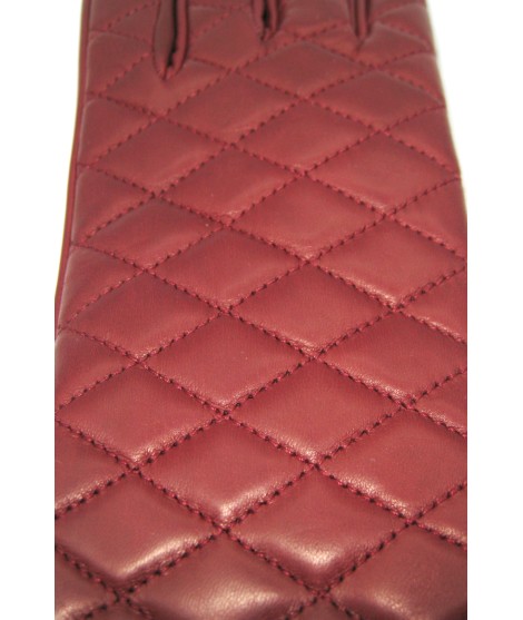 Sermoneta Gloves Guanto trapuntato 2bt fodera cashmere Rosso scuro Offerte