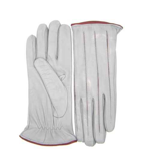 Sermoneta Gloves Guanto in Nappa con intarsi a contrasto Grigio Perla/Bordeaux Hotsell