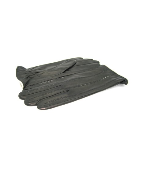Sermoneta Gloves Guanto in Nappa con intarsi a contrasto Nero/Panna Vendita Calda