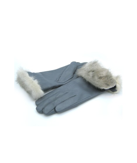 Sermoneta Gloves Guanto in Nappa 4bt con risvolto in Visone Grigio Perla Shopping Online
