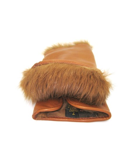 Sermoneta Gloves Manicotto in Nappa 2bt foderato in Lapin Tan Presa