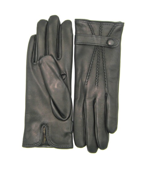 Sermoneta Gloves Guanto in Nappa con cinturino fodera cashmere Nero Outlet