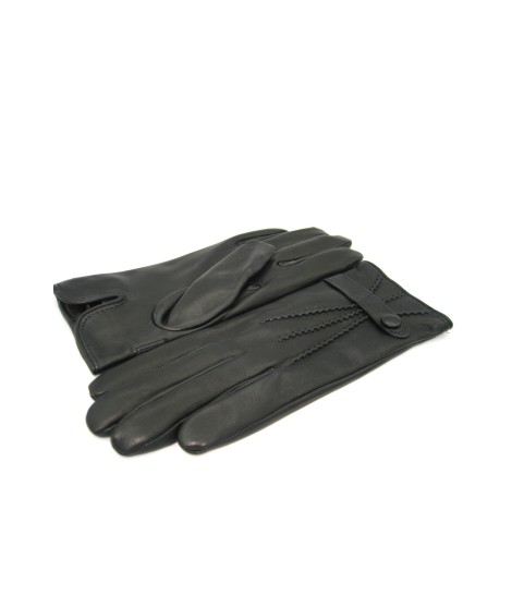 Sermoneta Gloves Guanto in Nappa con cinturino fodera cashmere Nero Outlet