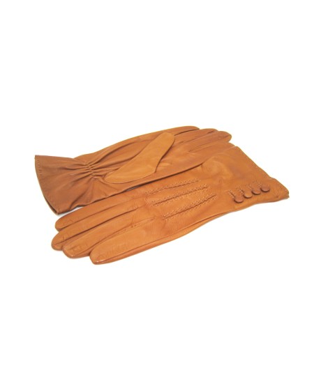 Sermoneta Gloves Guanto Nappa 4bt con bottoncini fod.seta Tan In Vendita