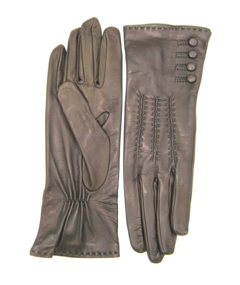 Sermoneta Gloves Guanto Nappa 4bt con bottoncini fod.seta T.Moro Saldi