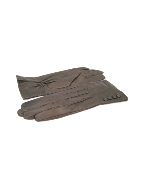 Sermoneta Gloves Guanto Nappa 4bt con bottoncini fod.seta T.Moro Saldi