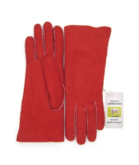 Sermoneta Gloves Guanto Montone cucito a mano Rosso Promozione Limitata