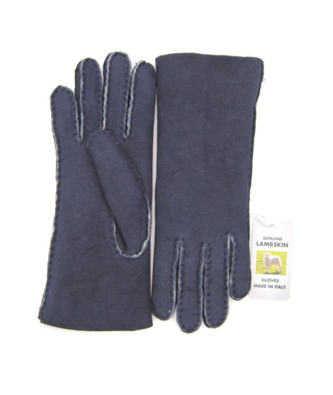 Sermoneta Gloves Guanto Montone cucito a mano Navy Negozio