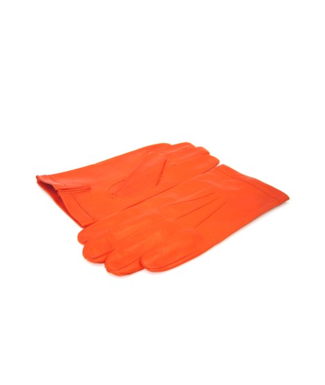 Sermoneta Gloves Guanto in Nappa foderato seta Arancio Prezzo di fabbrica