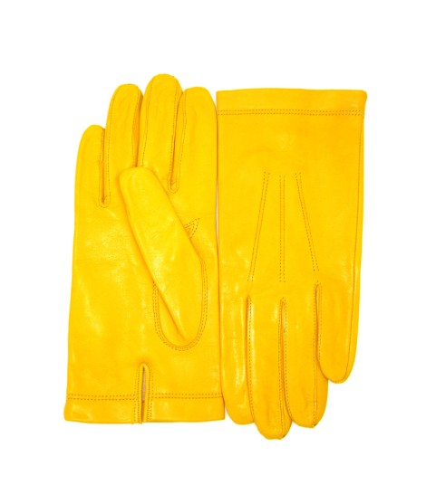 Sermoneta Gloves Guanto in Nappa foderato seta Giallo ocra Offerta speciale