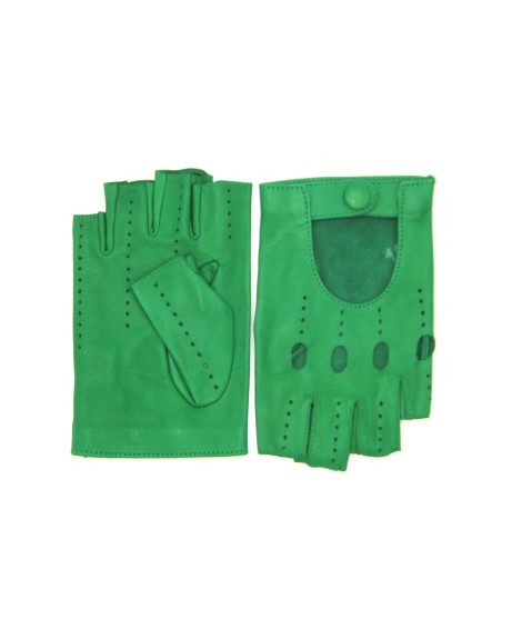 Sermoneta Gloves Guanto Guida in Nappa mezze dita Verde Smeraldo Offerta San Valentino