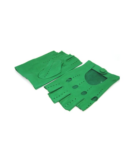 Sermoneta Gloves Guanto Guida in Nappa mezze dita Verde Smeraldo Offerta San Valentino