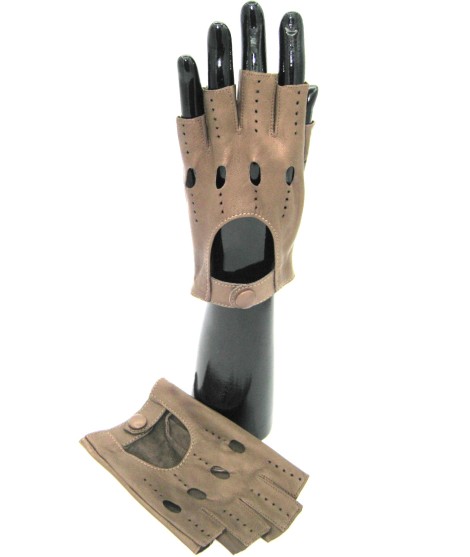 Sermoneta Gloves Guanto in Nappa da guida mezze dita Fango Vendita calda