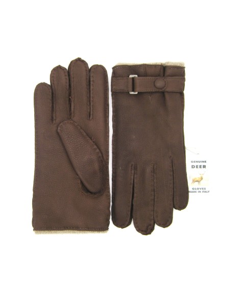 Sermoneta Gloves Guanto in Cervo fod. cashmere con cinturino Cork Offerta migliore