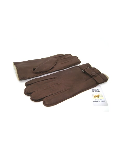 Sermoneta Gloves Guanto in Cervo fod. cashmere con cinturino Cork Offerta migliore