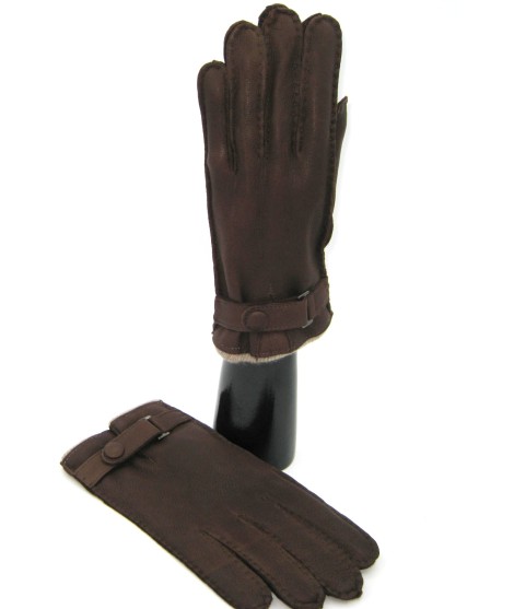 Sermoneta Gloves Guanto in Cervo fod. cashmere con cinturino Cork Offerta migliore
