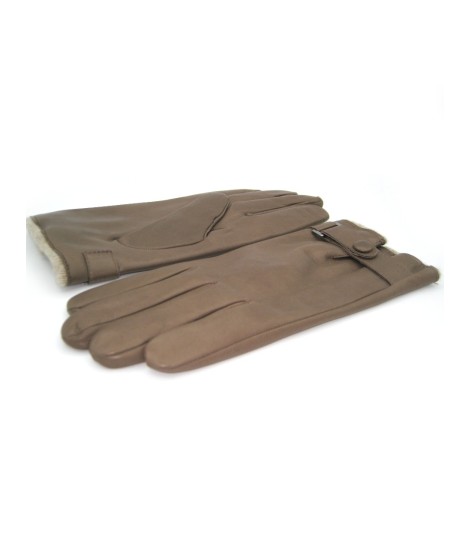 Sermoneta Gloves Guanto Nappa foderato cashmere con cinturino Fango Comprane uno, ottenene uno gratis